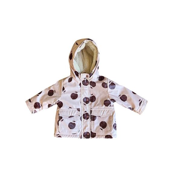 ZARA BABY GIRL APPLE SHERPA LINED JACKET SIZE 9-12 MONTHS - Picture 4 of 9